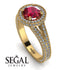 Milgrain Round Ruby Engagement Ring - Payton No. 10