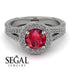Milgrain Round Ruby Engagement Ring - Payton No. 12 image 3