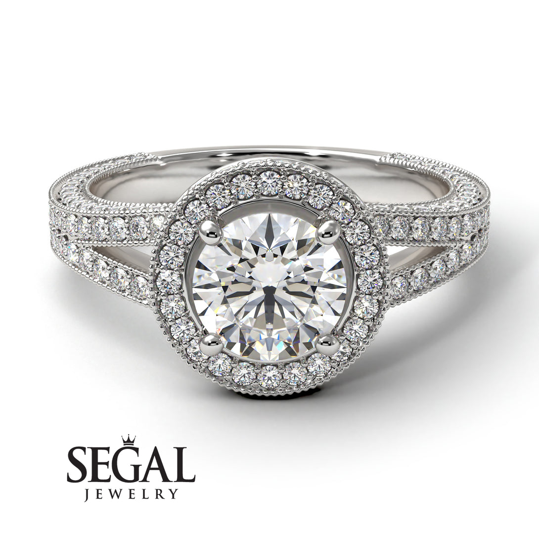 Milgrain Round Diamond Engagement Ring - Payton No. 3