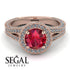 Milgrain Round Ruby Engagement Ring - Payton No. 11 image 3