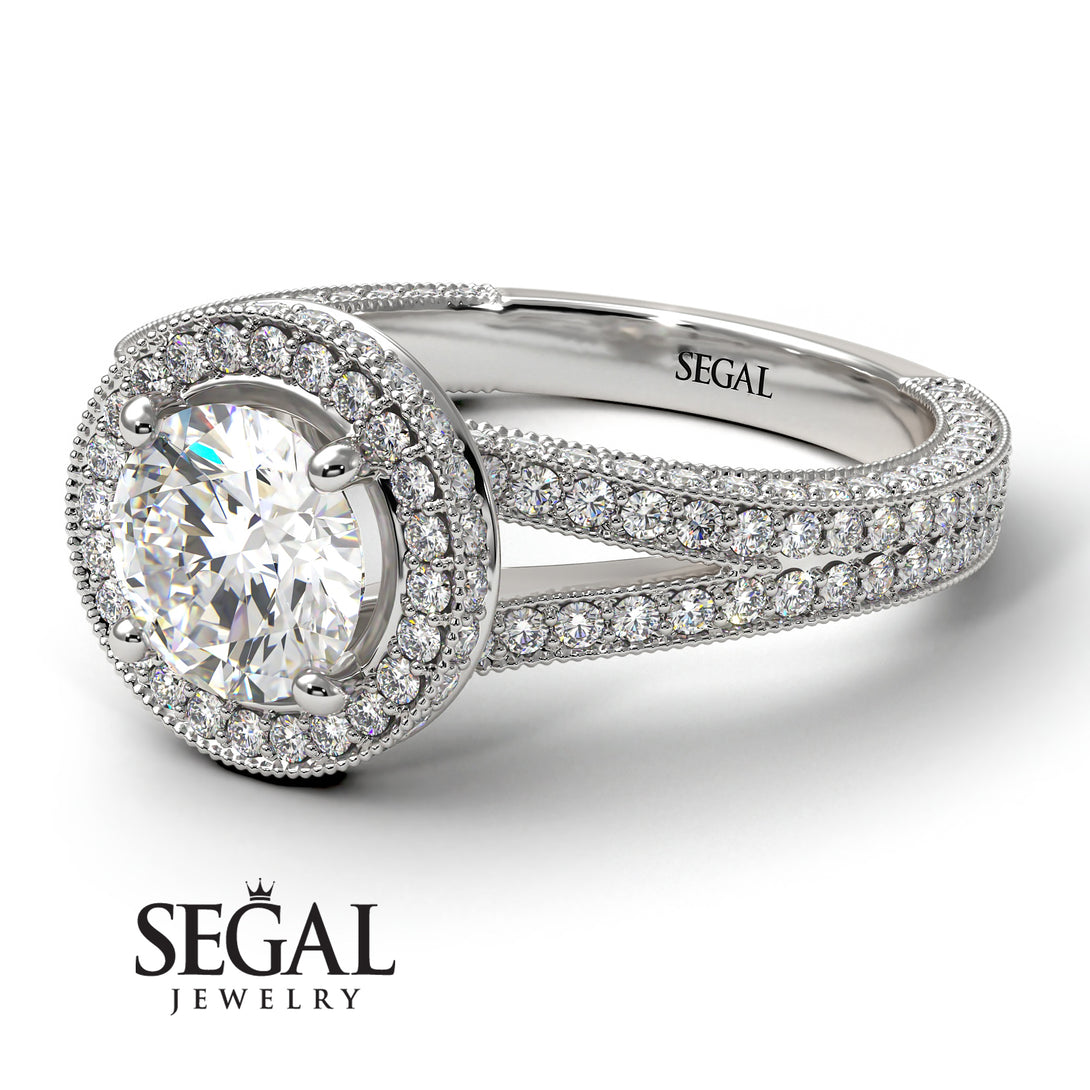 Milgrain Round Diamond Engagement Ring - Payton No. 3