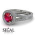 Milgrain Round Ruby Engagement Ring - Payton No. 12