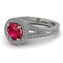 Milgrain Round Ruby Engagement Ring - Payton No. 12 image 1
