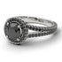 Milgrain Round Black Diamond Engagement Ring - Payton No. 39 image 1