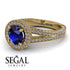 Milgrain Round Sapphire Engagement Ring - Payton No. 13