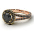 Two Tones Milgrain Round Black Diamond Engagement Ring - Payton No. 79