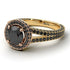 Two Tones Milgrain Round Black Diamond Engagement Ring - Payton No. 79