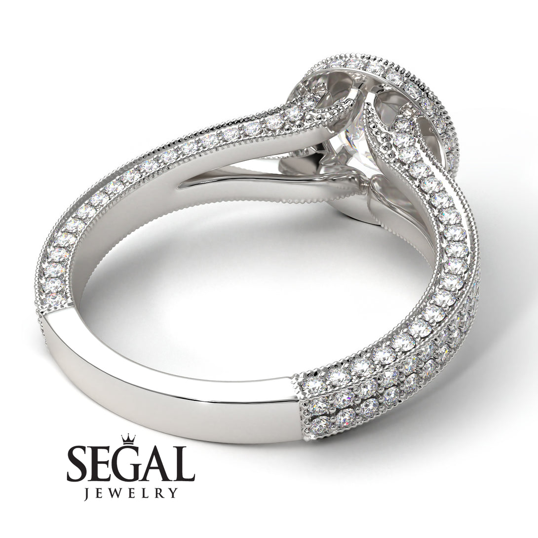 Milgrain Round Diamond Engagement Ring - Payton No. 3