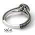 Milgrain Round Black Diamond Engagement Ring - Payton No. 39 image 6