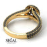 Milgrain Round Black Diamond Engagement Ring - Payton No. 37 image 6