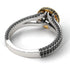 Two Tones Milgrain Round Black Diamond Engagement Ring - Payton No. 80