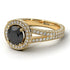 Milgrain Round Black Diamond Engagement Ring - Payton No. 7 image 1