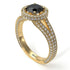 Milgrain Round Black Diamond Engagement Ring - Payton No. 7