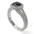 Milgrain Round Black Diamond Engagement Ring - Payton No. 9
