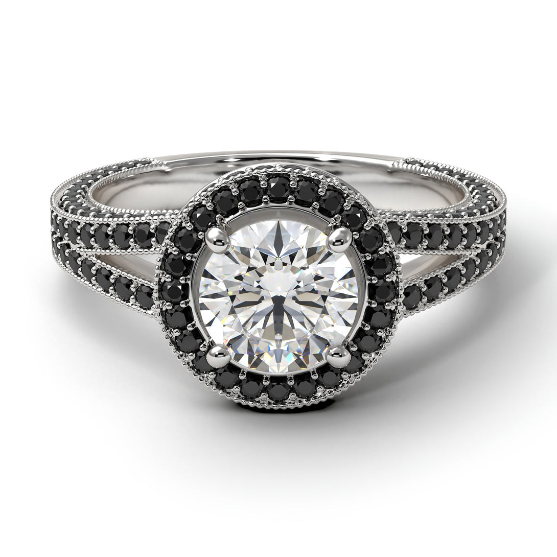 Milgrain Round Diamond Engagement Ring - Payton No. 33