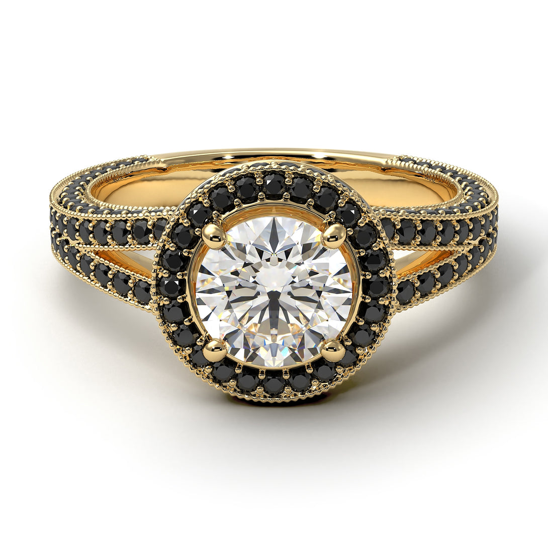 Milgrain Round Diamond Engagement Ring - Payton No. 31