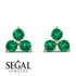 Minimalist Emerald Stud Earrings - Jillian No. 5