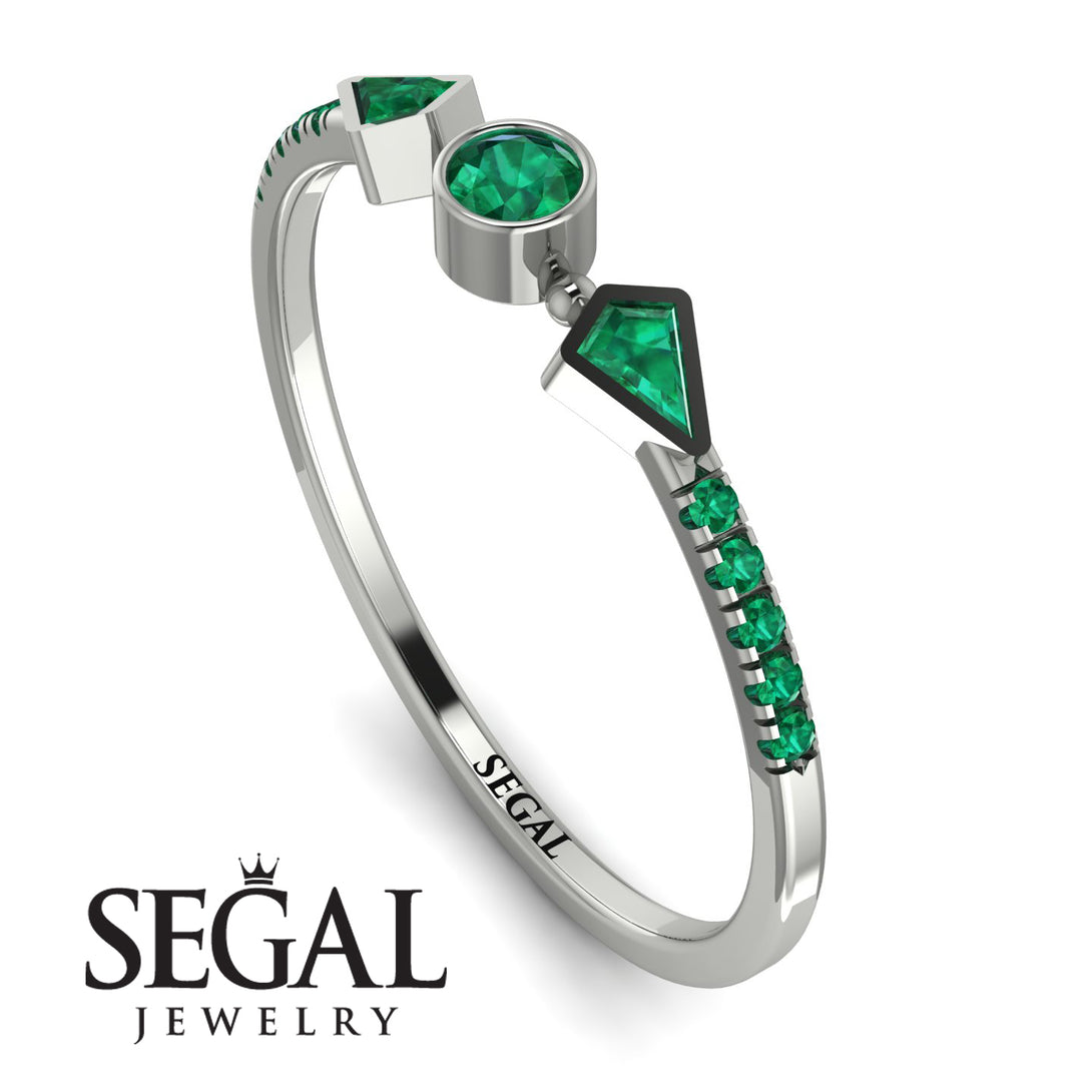 Minimalist Geometric Emerald Ring - Kimberly No. 21