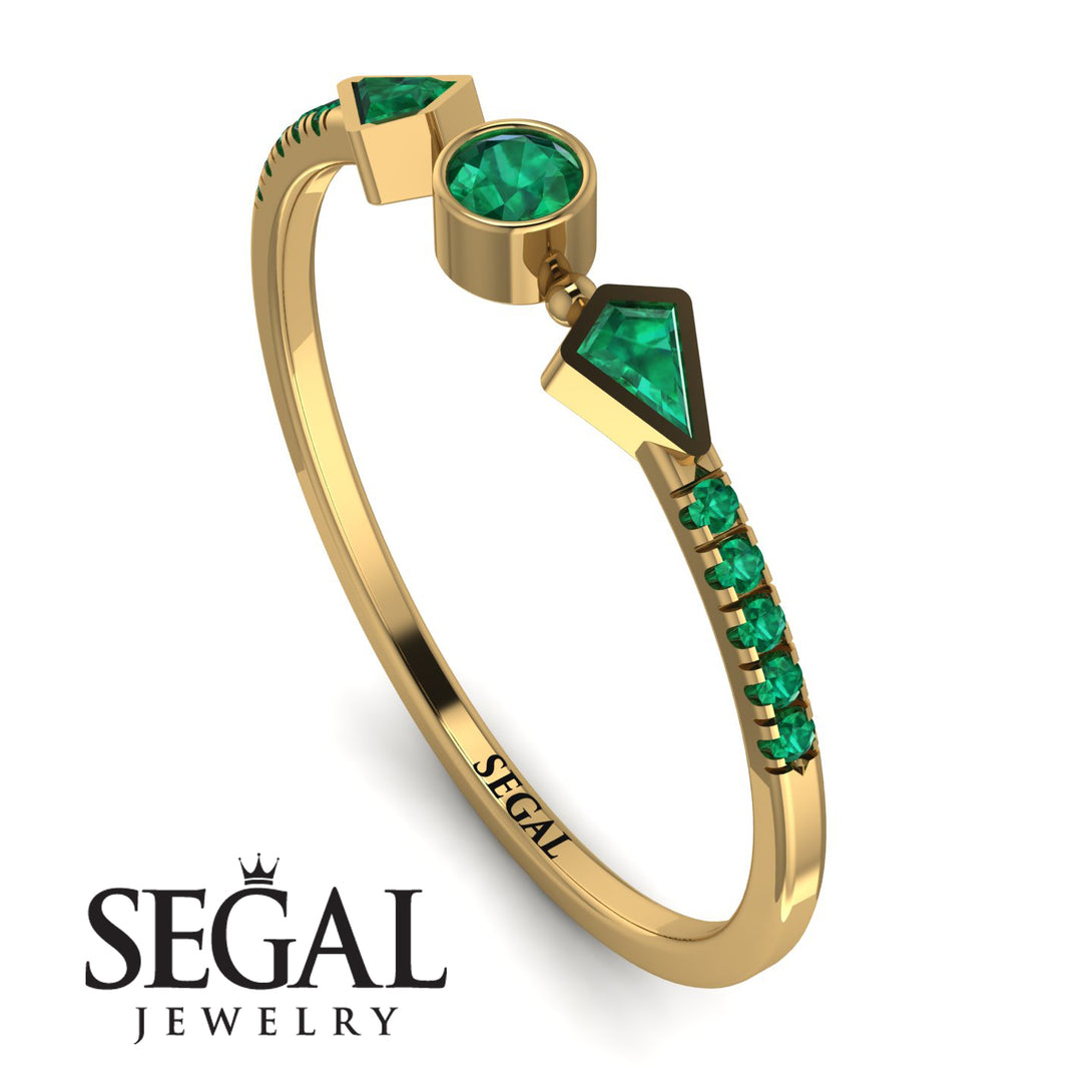 Minimalist Geometric Emerald Ring - Kimberly No. 19