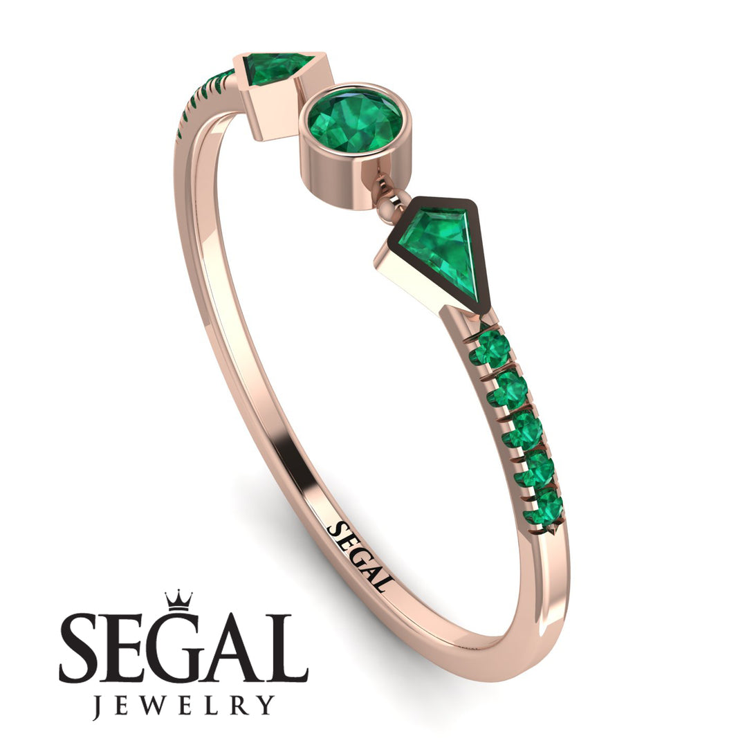 Minimalist Geometric Emerald Ring - Kimberly No. 20