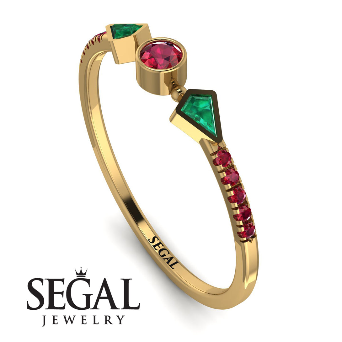 Minimalist Geometric Ruby Ring - Kimberly No. 49