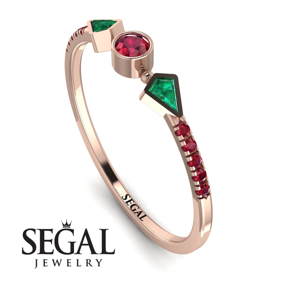 Minimalist Geometric Ruby Ring - Kimberly No. 50