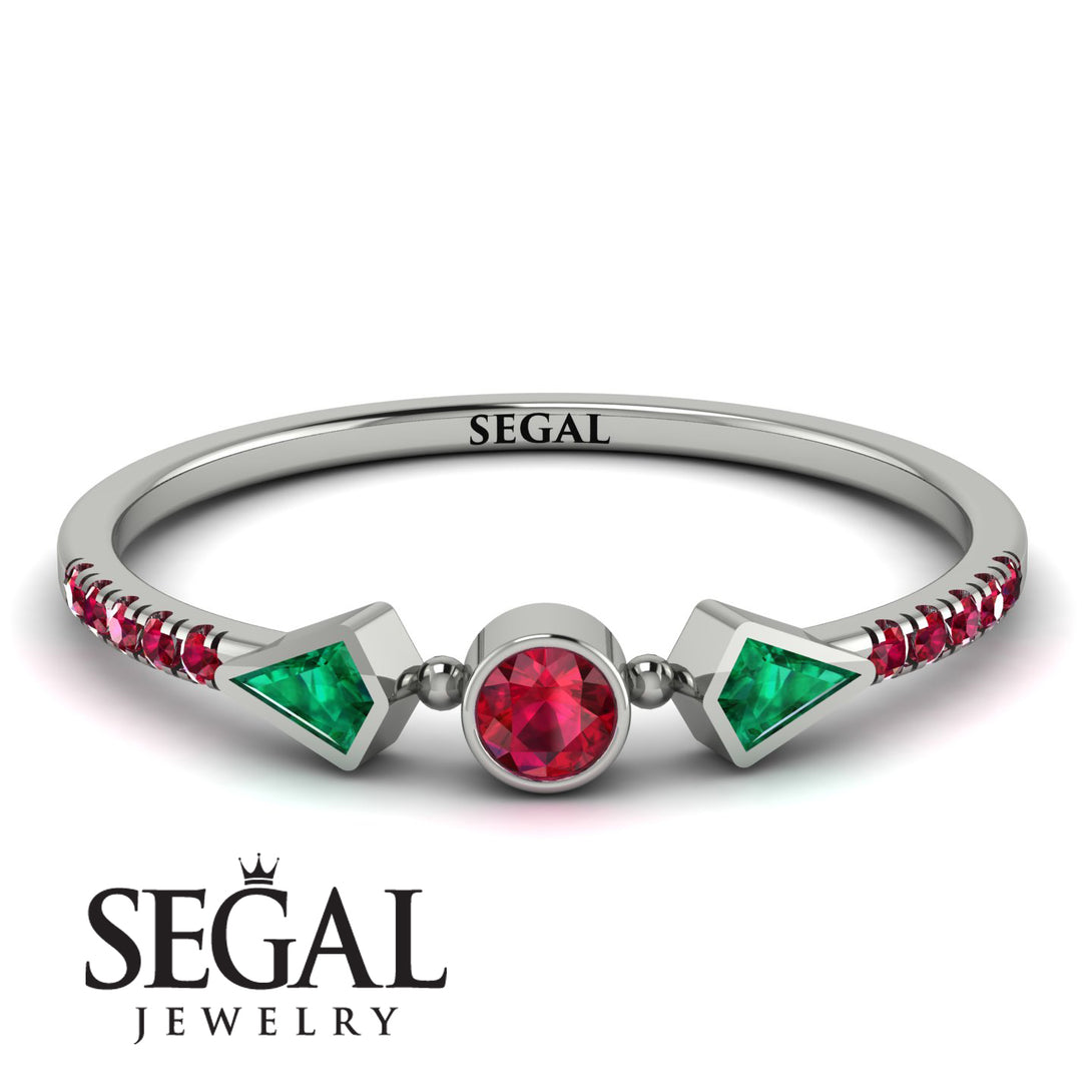 Minimalist Geometric Ruby Ring - Kimberly No. 51