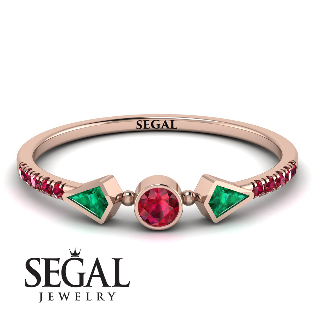 Minimalist Geometric Ruby Ring - Kimberly No. 50