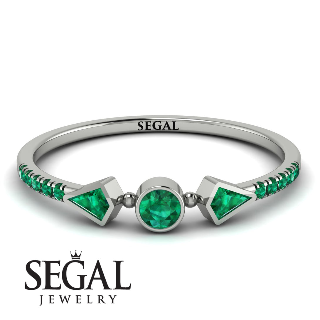 Minimalist Geometric Emerald Ring - Kimberly No. 21