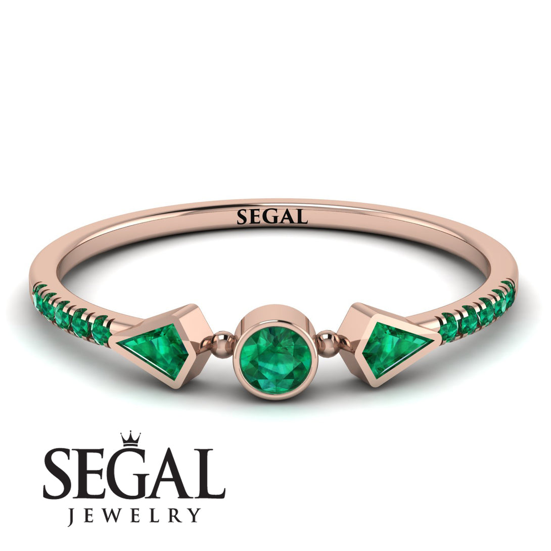 Minimalist Geometric Emerald Ring - Kimberly No. 20