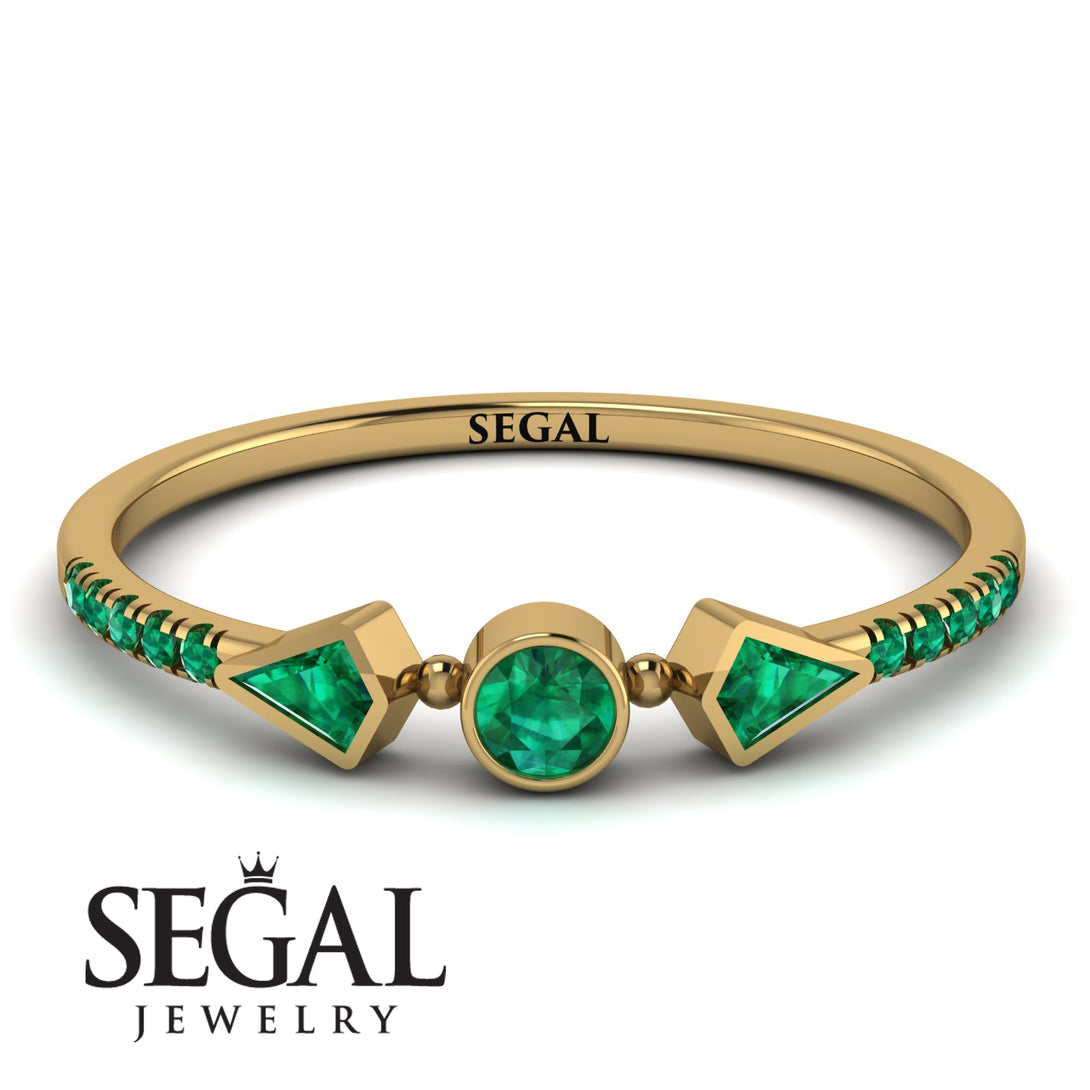 Minimalist Geometric Emerald Ring - Kimberly No. 19