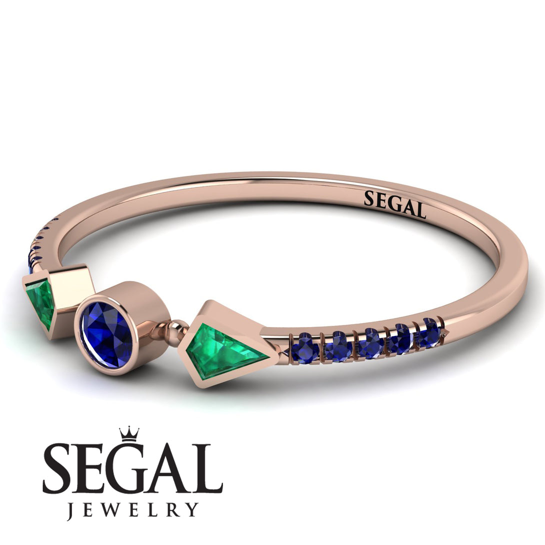 Minimalist Geometric Sapphire Ring - Kimberly No. 65