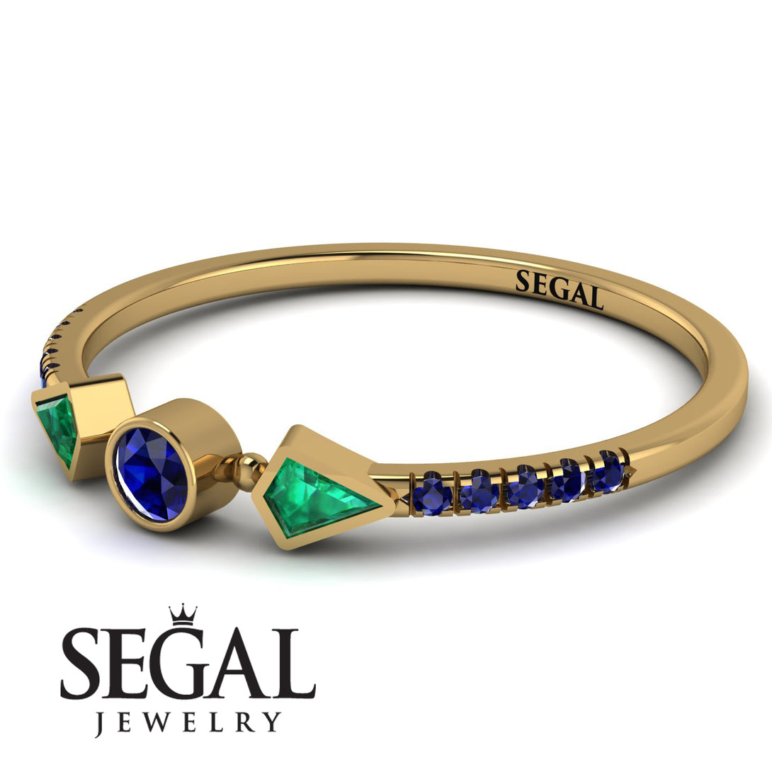 Minimalist Geometric Sapphire Ring - Kimberly No. 64