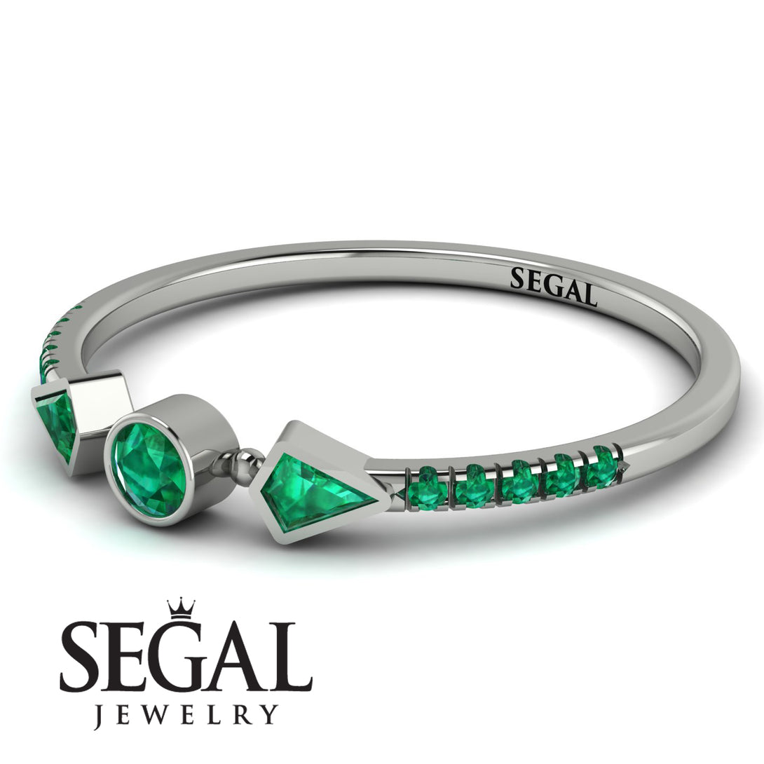 Minimalist Geometric Emerald Ring - Kimberly No. 21