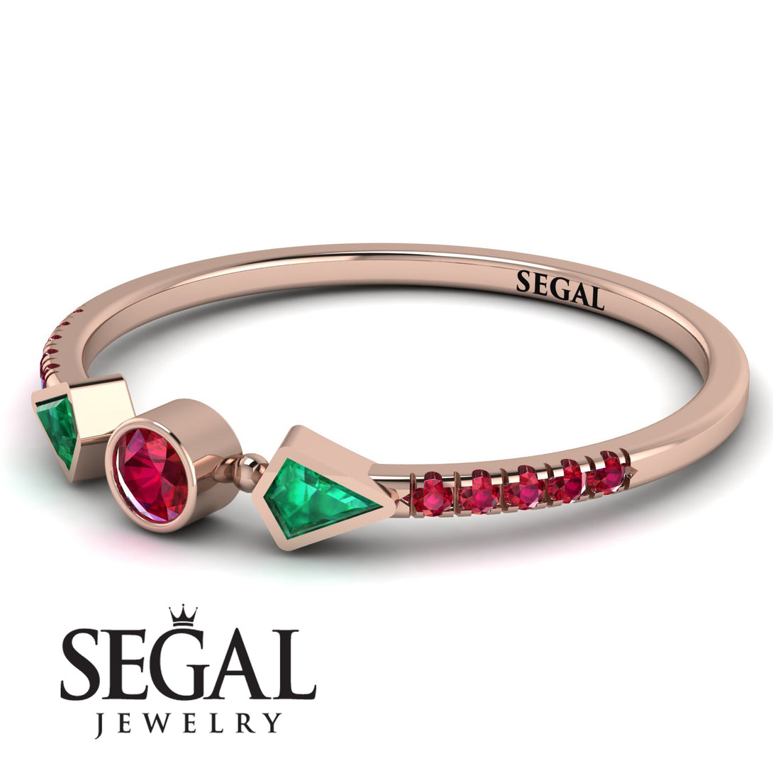 Minimalist Geometric Ruby Ring - Kimberly No. 50