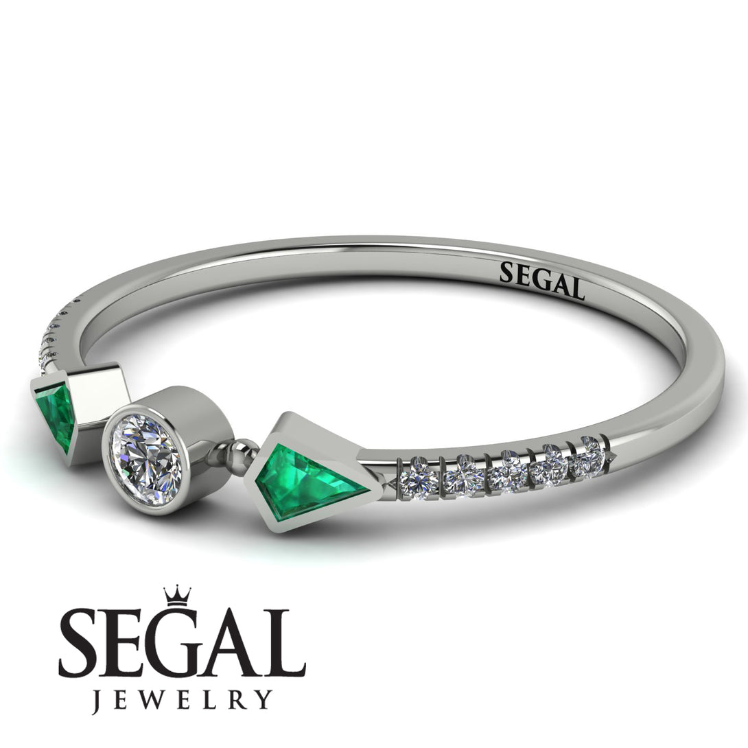 Minimalist Geometric Diamond Ring - Kimberly No. 6