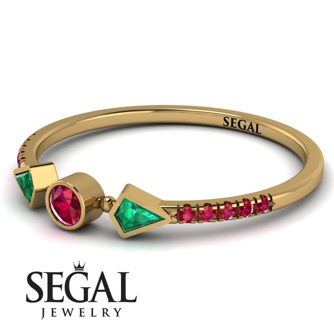 Minimalist Geometric Ruby Ring - Kimberly No. 49