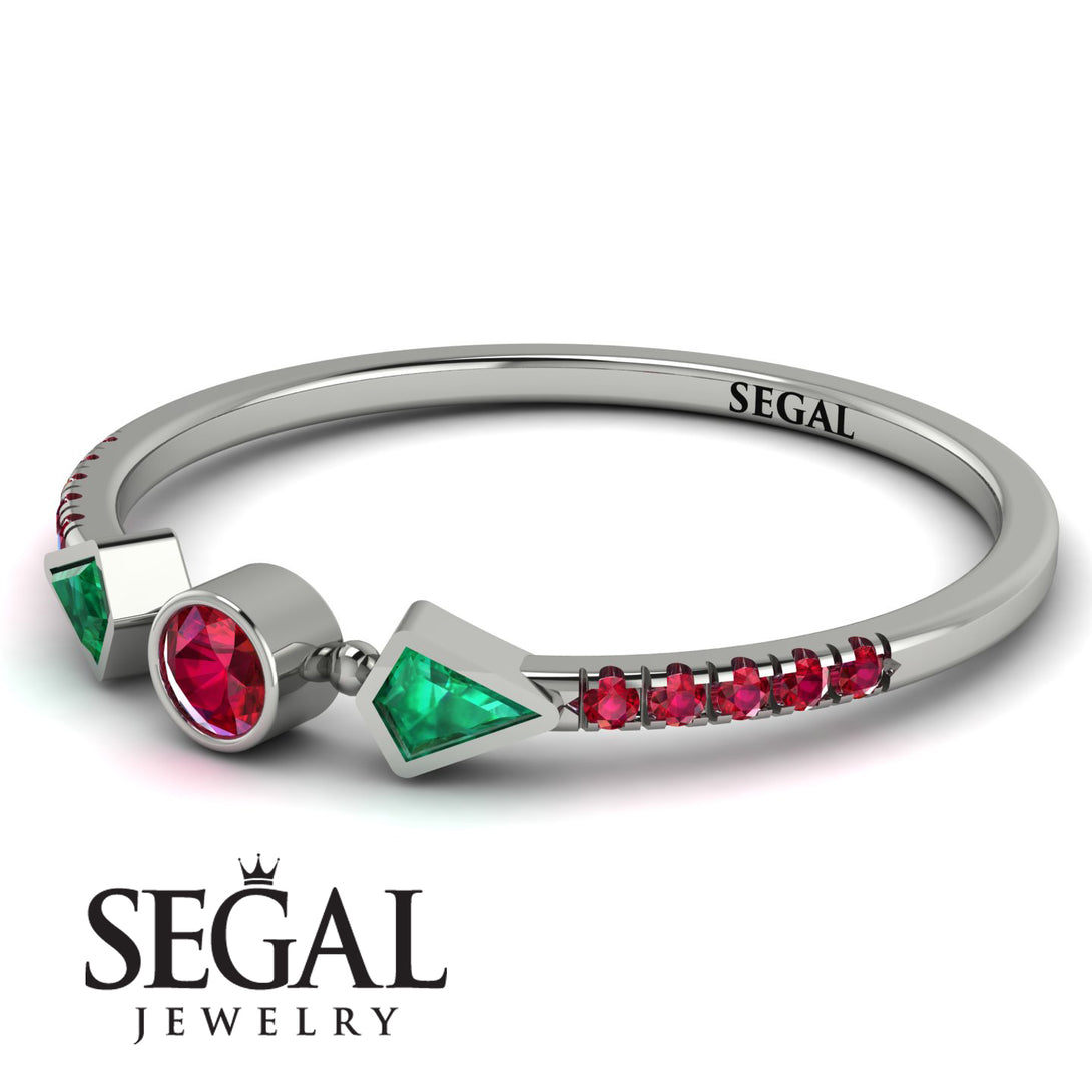 Minimalist Geometric Ruby Ring - Kimberly No. 51