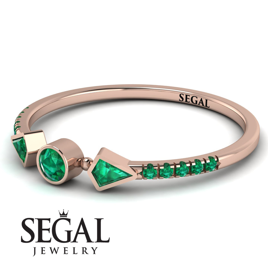 Minimalist Geometric Emerald Ring - Kimberly No. 20