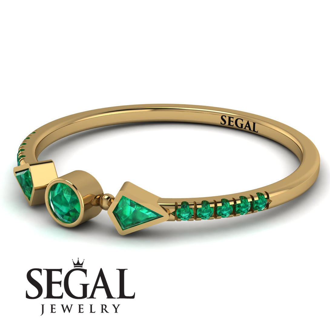 Minimalist Geometric Emerald Ring - Kimberly No. 19