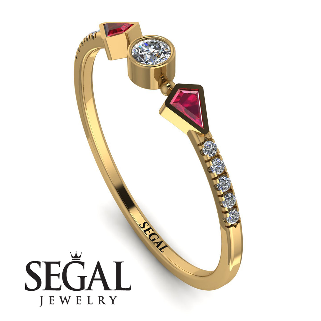 Minimalist Geometric Diamond Ring - Kimberly No. 10