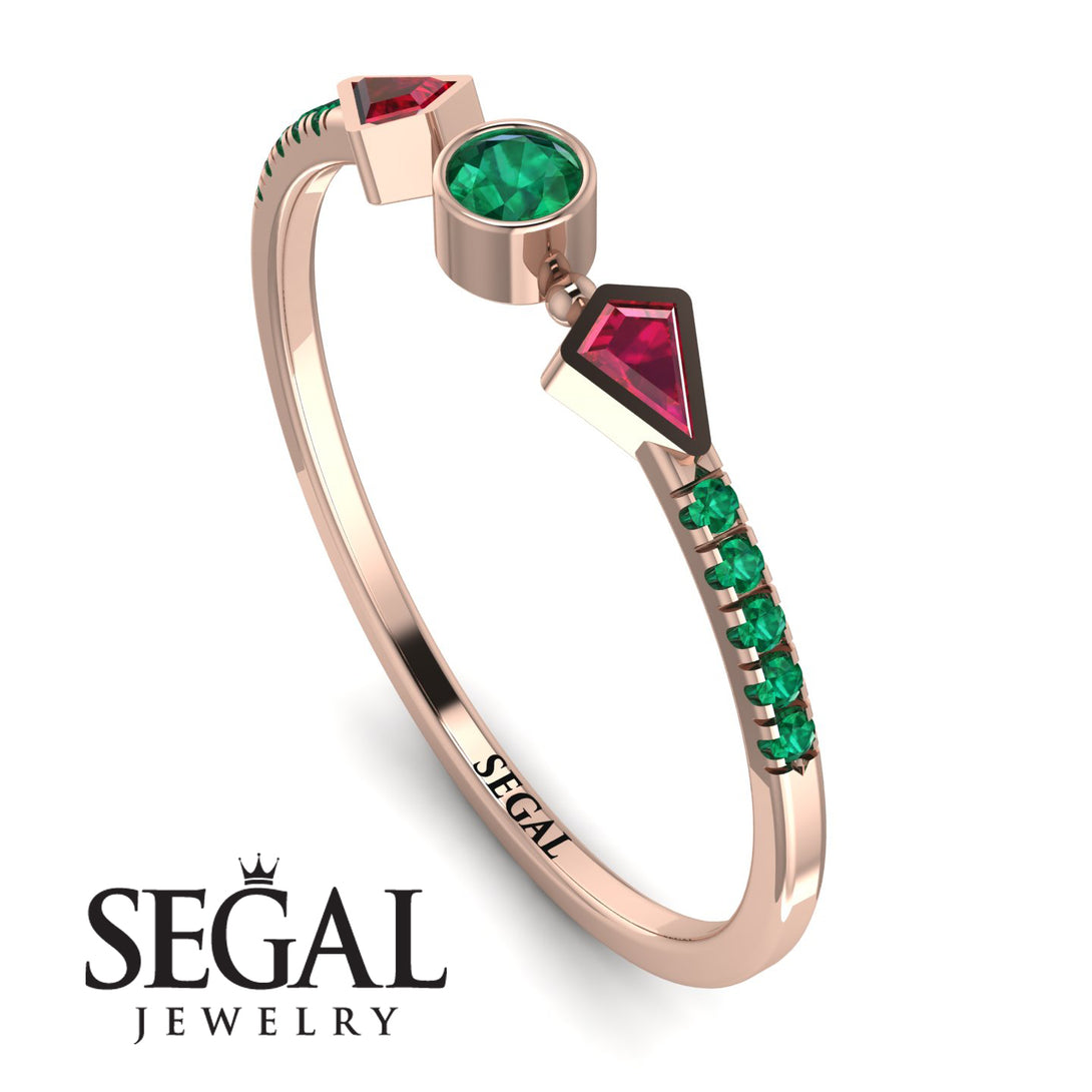 Minimalist Geometric Emerald Ring - Kimberly No. 26