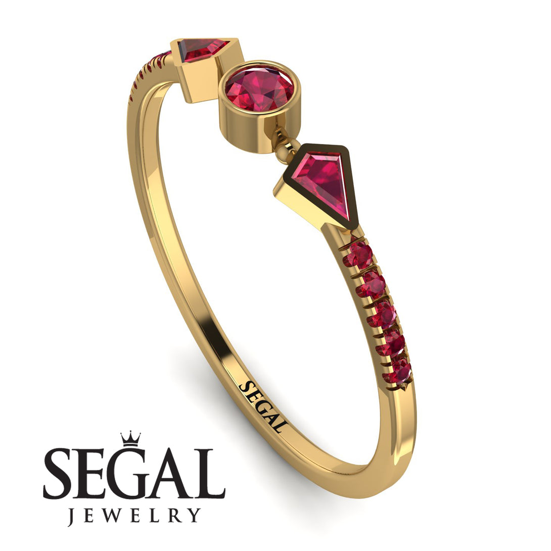 Minimalist Geometric Ruby Ring - Kimberly No. 55
