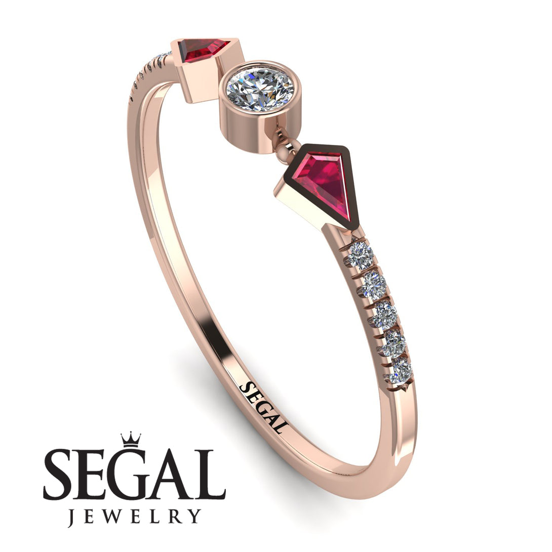 Minimalist Geometric Diamond Ring - Kimberly No. 11