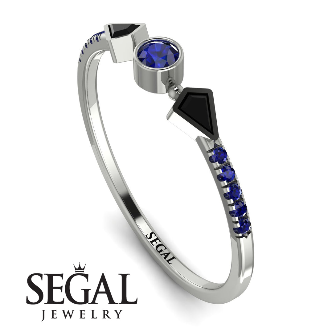 Minimalist Geometric Sapphire Ring - Kimberly No. 69