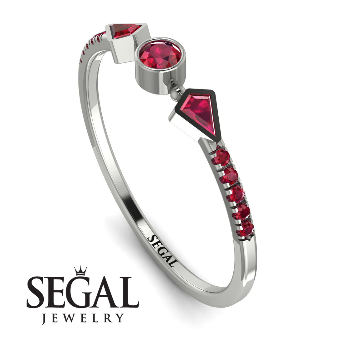 Minimalist Geometric Ruby Ring - Kimberly No. 57