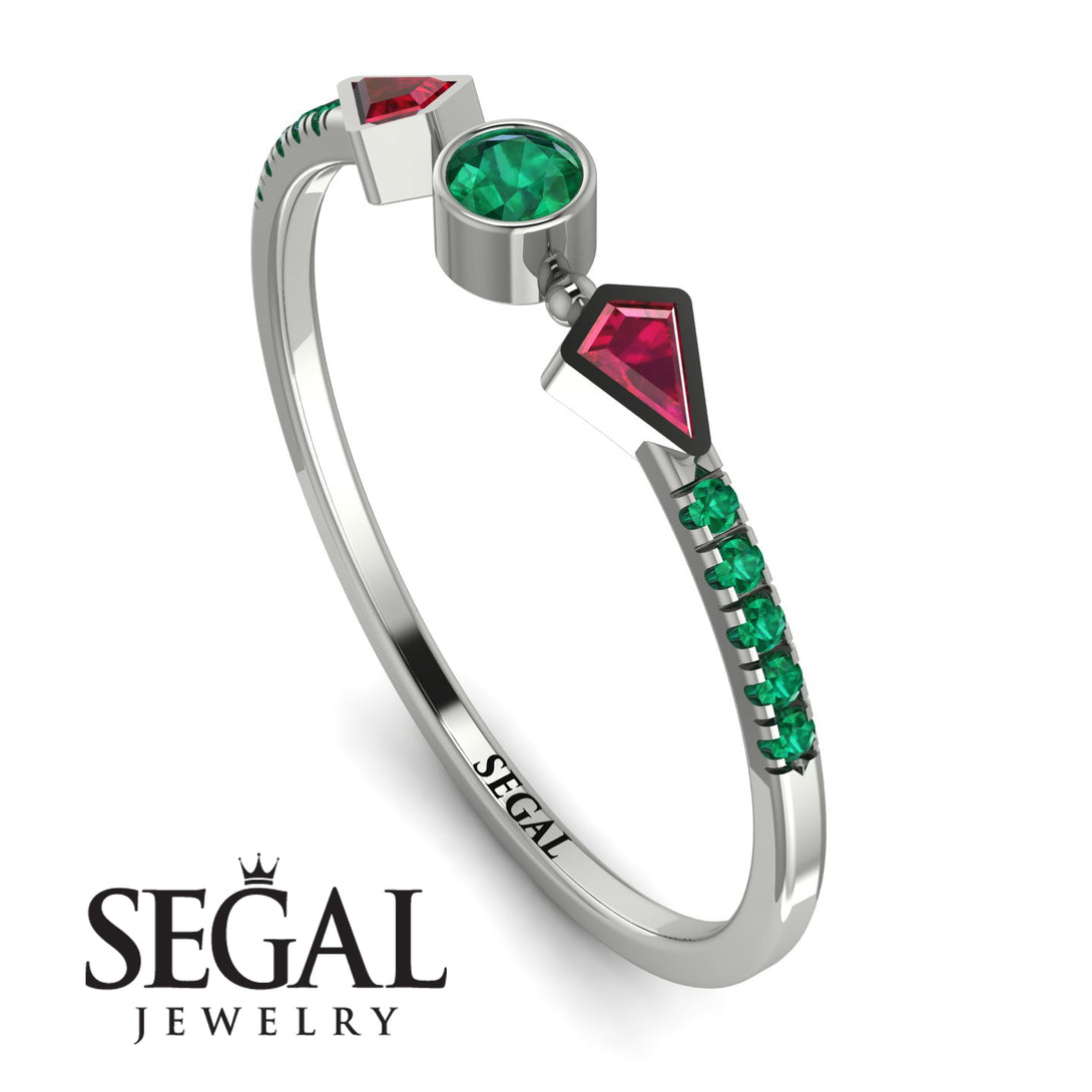 Minimalist Geometric Emerald Ring - Kimberly No. 27