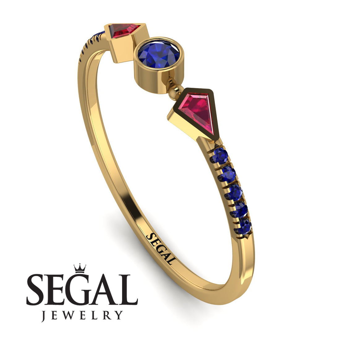 Minimalist Geometric Sapphire Ring - Kimberly No. 70