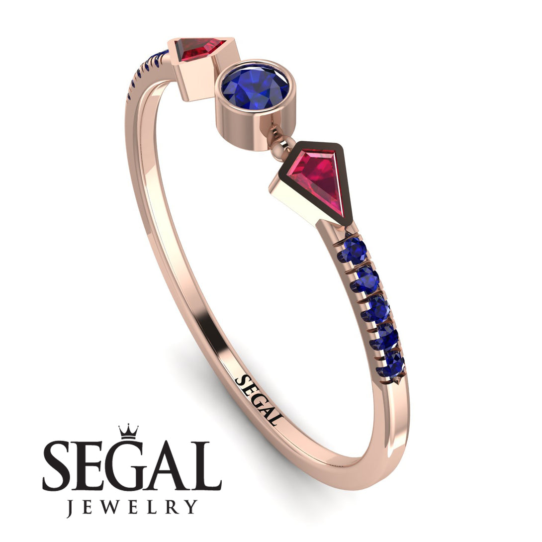 Minimalist Geometric Sapphire Ring - Kimberly No. 71