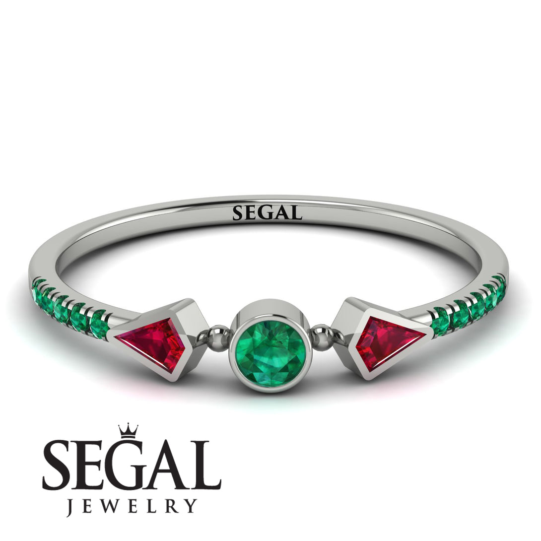 Minimalist Geometric Emerald Ring - Kimberly No. 27